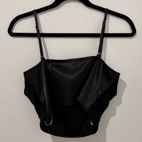 Lulus Forever Feeling Flirty Black Mesh Sleeveless Bustier Top - Picture 6 of 8